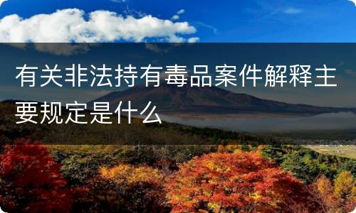 有关非法持有毒品案件解释主要规定是什么
