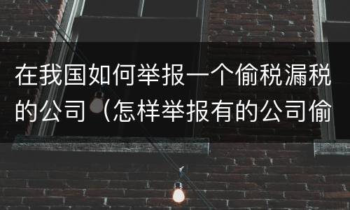 在我国如何举报一个偷税漏税的公司（怎样举报有的公司偷税漏税）