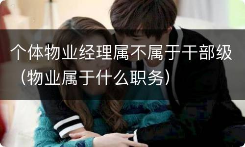 个体物业经理属不属于干部级（物业属于什么职务）