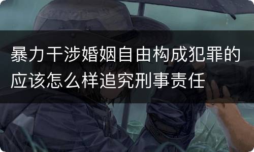 暴力干涉婚姻自由构成犯罪的应该怎么样追究刑事责任