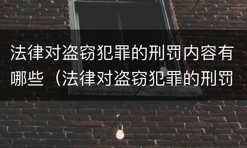 法律对盗窃犯罪的刑罚内容有哪些（法律对盗窃犯罪的刑罚内容有哪些规定）