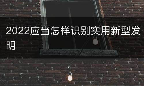 2022应当怎样识别实用新型发明