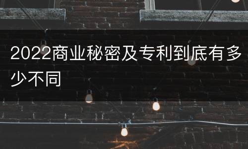 2022商业秘密及专利到底有多少不同