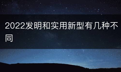 2022发明和实用新型有几种不同