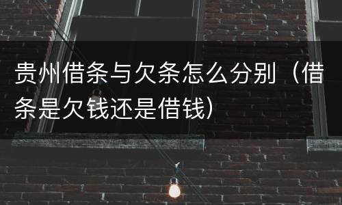 贵州借条与欠条怎么分别（借条是欠钱还是借钱）