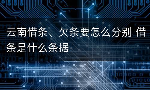 云南借条、欠条要怎么分别 借条是什么条据