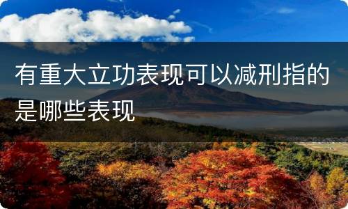 有重大立功表现可以减刑指的是哪些表现