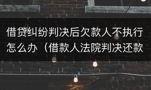 借贷纠纷判决后欠款人不执行怎么办（借款人法院判决还款不执行怎么办?）