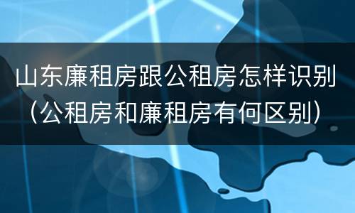 山东廉租房跟公租房怎样识别（公租房和廉租房有何区别）