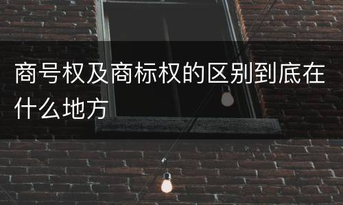 商号权及商标权的区别到底在什么地方