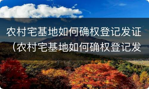农村宅基地如何确权登记发证（农村宅基地如何确权登记发证书）