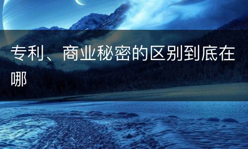 专利、商业秘密的区别到底在哪