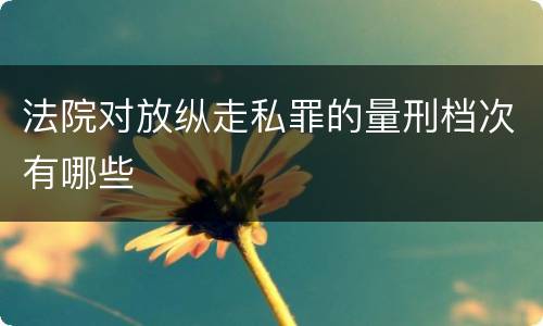 法院对放纵走私罪的量刑档次有哪些