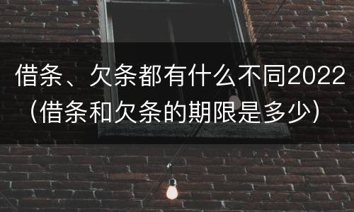 借条、欠条都有什么不同2022（借条和欠条的期限是多少）