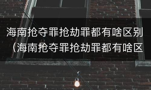 海南抢夺罪抢劫罪都有啥区别（海南抢夺罪抢劫罪都有啥区别呢）