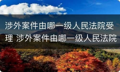 涉外案件由哪一级人民法院受理 涉外案件由哪一级人民法院受理