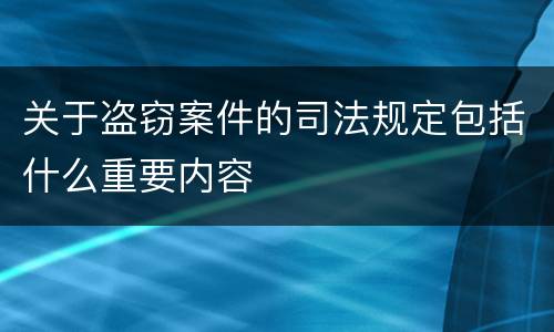 关于盗窃案件的司法规定包括什么重要内容