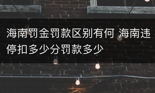 海南罚金罚款区别有何 海南违停扣多少分罚款多少