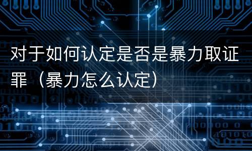 对于如何认定是否是暴力取证罪（暴力怎么认定）