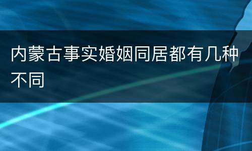 内蒙古事实婚姻同居都有几种不同