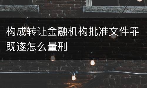 构成转让金融机构批准文件罪既遂怎么量刑