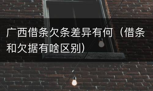 广西借条欠条差异有何（借条和欠据有啥区别）