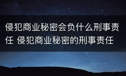 侵犯商业秘密会负什么刑事责任 侵犯商业秘密的刑事责任