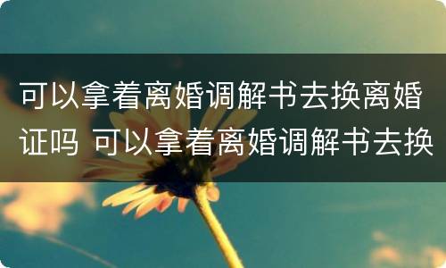 可以拿着离婚调解书去换离婚证吗 可以拿着离婚调解书去换离婚证吗要多少钱