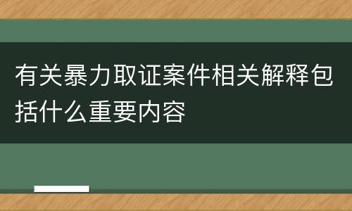 有关暴力取证案件相关解释包括什么重要内容