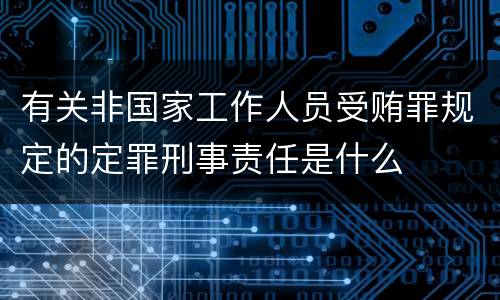 有关非国家工作人员受贿罪规定的定罪刑事责任是什么