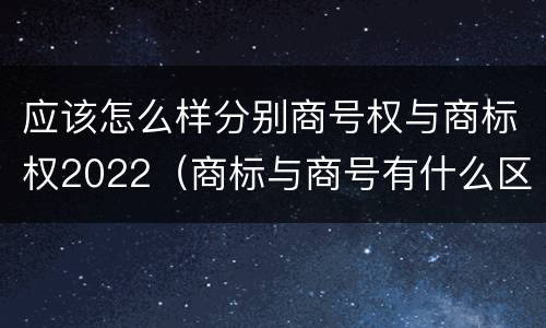 应该怎么样分别商号权与商标权2022（商标与商号有什么区别）