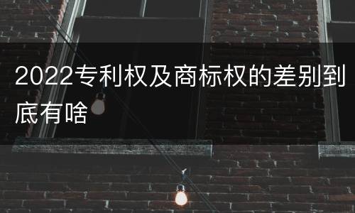2022专利权及商标权的差别到底有啥