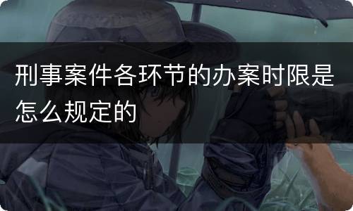 刑事案件各环节的办案时限是怎么规定的