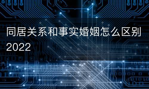 同居关系和事实婚姻怎么区别2022