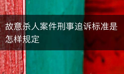 故意杀人案件刑事追诉标准是怎样规定