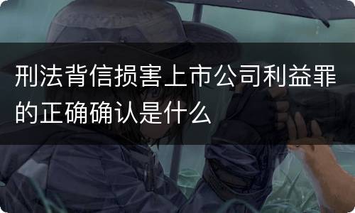 刑法背信损害上市公司利益罪的正确确认是什么