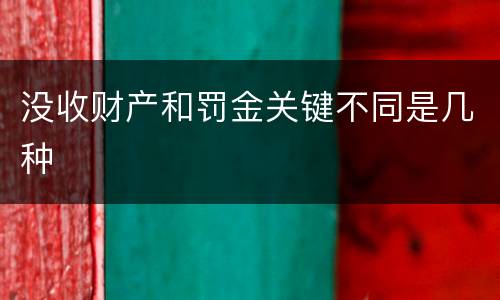 没收财产和罚金关键不同是几种