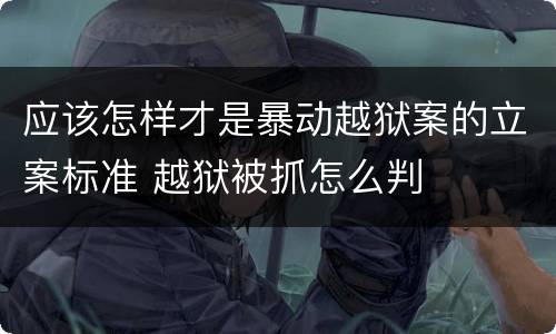 应该怎样才是暴动越狱案的立案标准 越狱被抓怎么判