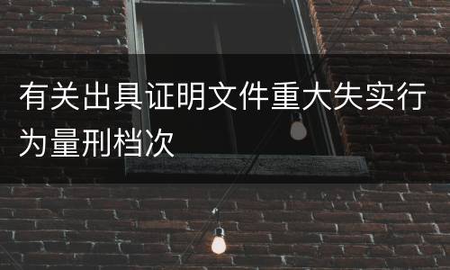 有关出具证明文件重大失实行为量刑档次
