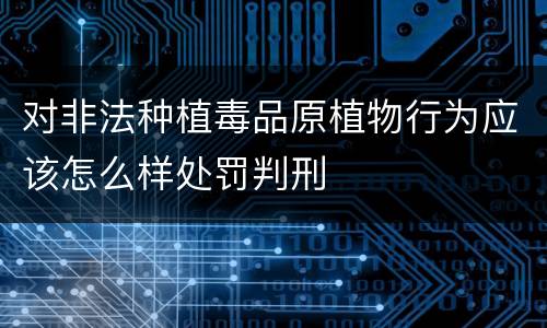 对非法种植毒品原植物行为应该怎么样处罚判刑
