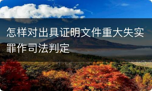 怎样对出具证明文件重大失实罪作司法判定