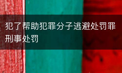 犯了帮助犯罪分子逃避处罚罪刑事处罚