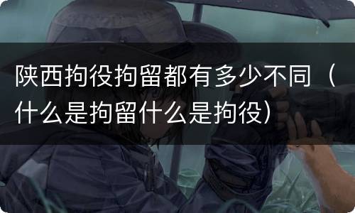 陕西拘役拘留都有多少不同（什么是拘留什么是拘役）
