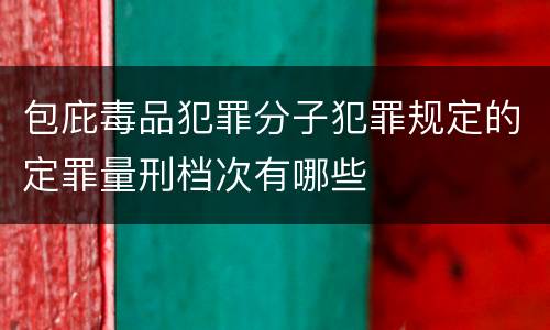包庇毒品犯罪分子犯罪规定的定罪量刑档次有哪些