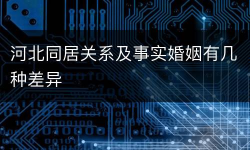 河北同居关系及事实婚姻有几种差异
