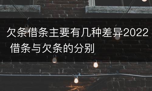 欠条借条主要有几种差异2022 借条与欠条的分别