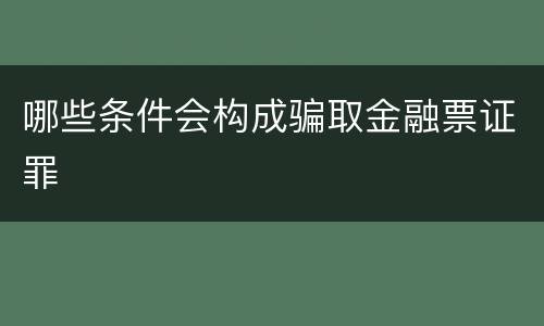 哪些条件会构成骗取金融票证罪