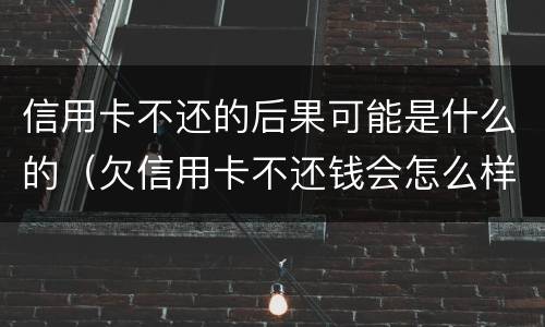 信用卡不还的后果可能是什么的（欠信用卡不还钱会怎么样）