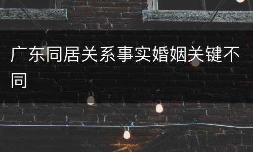 广东同居关系事实婚姻关键不同
