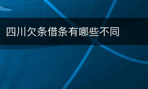 四川欠条借条有哪些不同